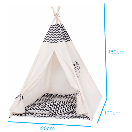Lektält Tipitält Zebra Wigwam - 100% Bomull