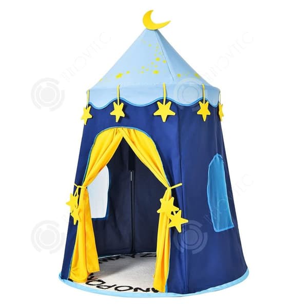 INN Barnlekstält blått inomhus för pojkar och flickor, leksakshus, slott för barn, portabelt, barnens present.