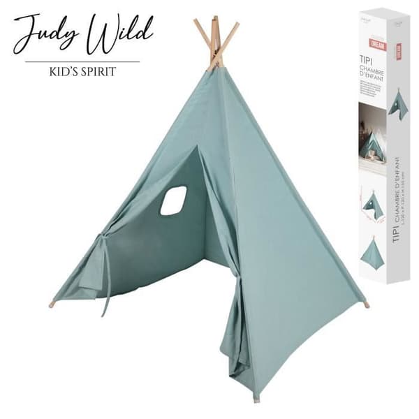 Barn för barn - Judy Wild - Blå - L 120 x B 120 x H 150 cm - Trä och tyg - Att montera själv