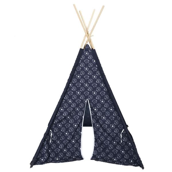 Tipi Barn - PARIS PRIX - Monsieur Heureux - Blå - Polyester & Trä - 120x120x160 cm