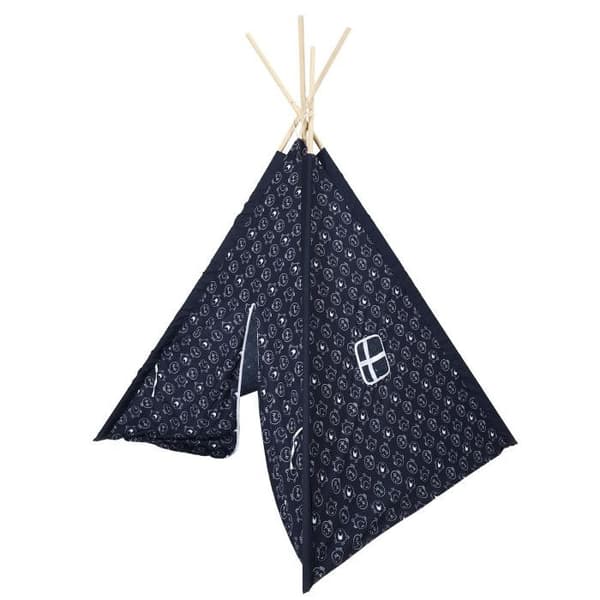 Tipi Barn - PARIS PRIX - Monsieur Heureux - Blå - Polyester & Trä - 120x120x160 cm