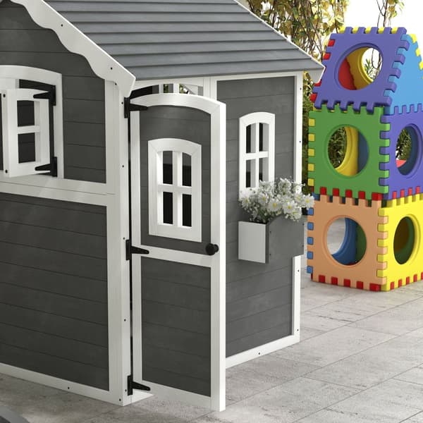 Rootz Children’s Playhouse - Kids Playhouse - Wood Play Hut - Kreativitet og sjov - 104,5 cm x 110 cm x 137 cm