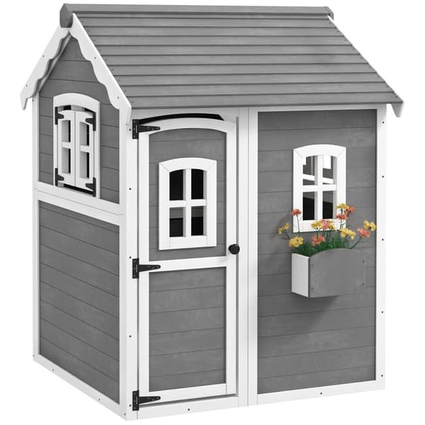 Rootz Children’s Playhouse - Kids Playhouse - Wood Play Hut - Kreativitet og sjov - 104,5 cm x 110 cm x 137 cm