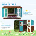 Miniatyrbild 7 av 11: Rootz Children's Wood Playhouse - Outdoor Garden Play House - Barn Play Hut - Safe & Weatherproof - 114cm x 126,4 cm x 135 cm