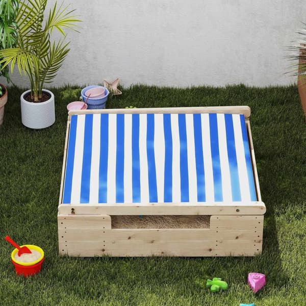 Juuren hiekkalaatikko lapsille - SandPit - leikkialue - Säänkestävä telttakatto - Kestävä päivittäinen käyttö - 120 x 120 x 126,5 cm