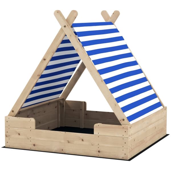 Juuren hiekkalaatikko lapsille - SandPit - leikkialue - Säänkestävä telttakatto - Kestävä päivittäinen käyttö - 120 x 120 x 126,5 cm