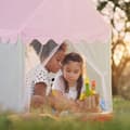 Miniatyrbild 5 av 6: Tält för Barn - Relaxdays - 10049136 - Rosa och Grå - 130 x 95 x 125 cm - Snabb Montering