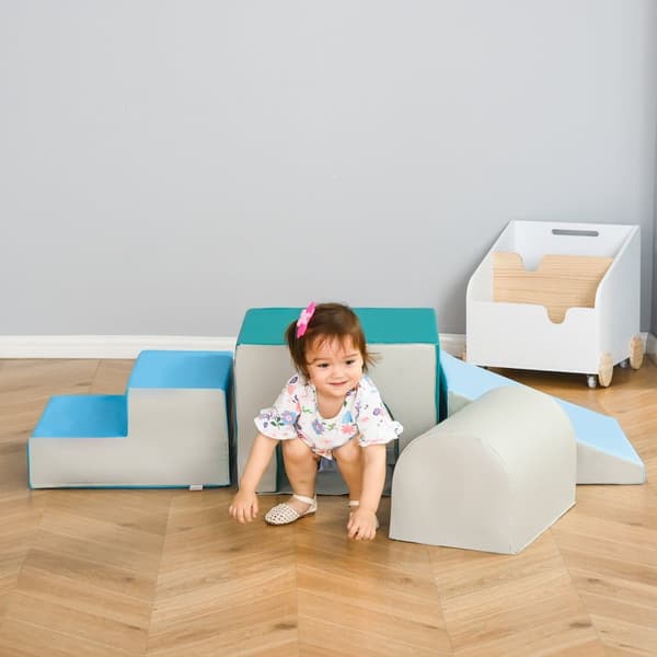 Børns Byggeklodser, 4er-Set, 150x50x39 cm, Lys Grå Blå Grøn