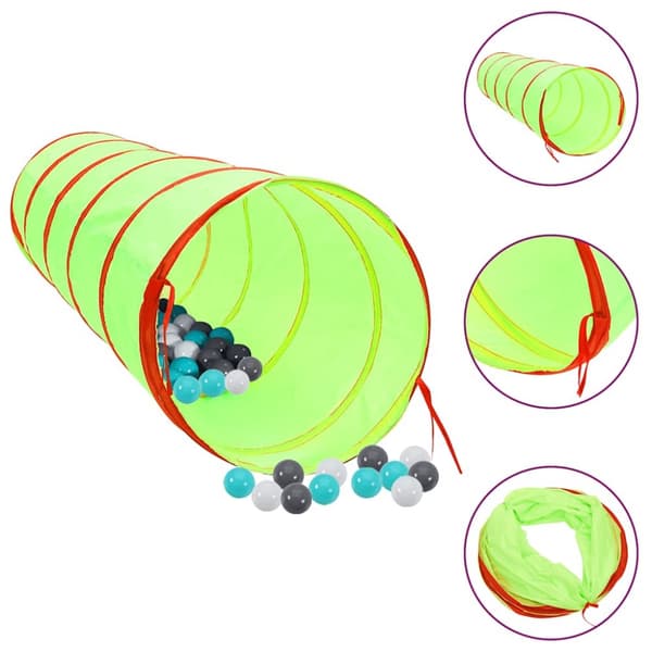 Lektunnel med 250 bollar grön 175 cm polyester