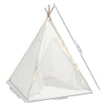 Miniatyrbillede 1 af 2: Børns Teepee Telt, Polstret Måtte, LED Lys, Moderne Design,HVID