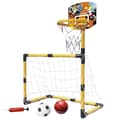 Miniatyrbillede 2 af 6: 2-i-1 basketballsæt med fodboldmål + bolde og Lumarko-pumpe!