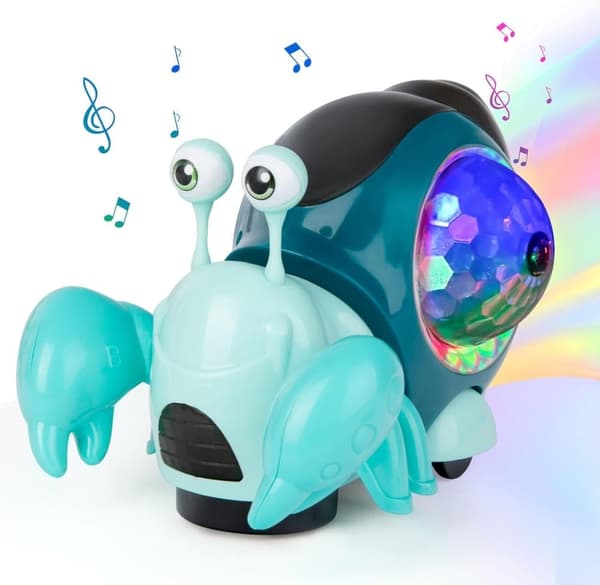 OBOSOE Crawling Snail Baby Legetøj, Interaktiv Musikal Lys op Crawling Legetøj Flytte Småbørn Legetøj til Børn Spædbørn Lysende Krebsdyr Legetøj