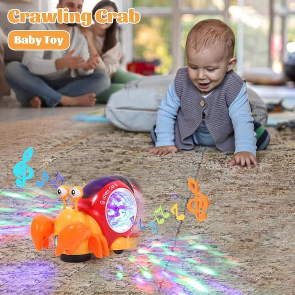 OBOSOE Crawling Snail Baby Legetøj, Interaktiv Musikal Lys op Crawling Legetøj Flytte Småbørn Legetøj til Børn Spædbørn Lysende Krebsdyr Legetøj