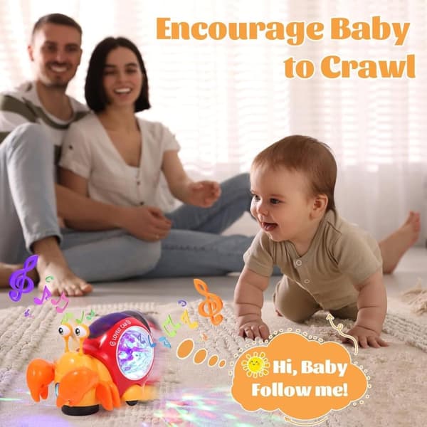 OBOSOE Crawling Snail Baby Legetøj, Interaktiv Musikal Lys op Crawling Legetøj Flytte Småbørn Legetøj til Børn Spædbørn Lysende Krebsdyr Legetøj
