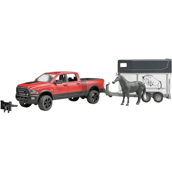Bruder RAM 2500 Power Wagon med hästtransport och häst