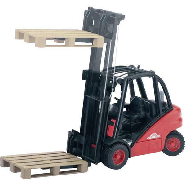 Bruder Linde gaffeltruck H30D med dragkrok och 2 pallar