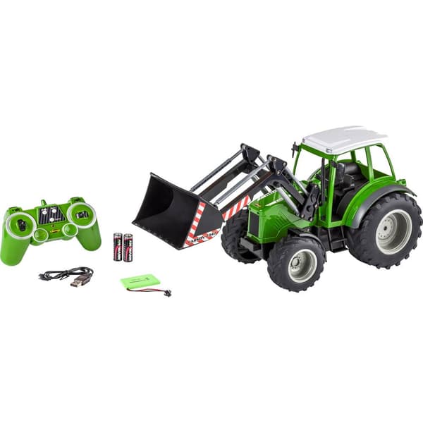 1:16 RC funktionsmodell Elektrisk Jordbruksfordon Carson Modellsport RC Traktor mit Frontlader inkl. batteri, laddare o