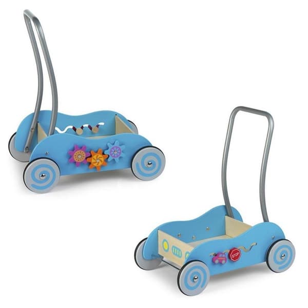 Simpelthen til børn Træ Push Car Blue