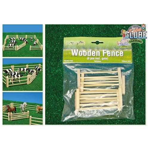 Kids Globe Farming træhegn 6-delt