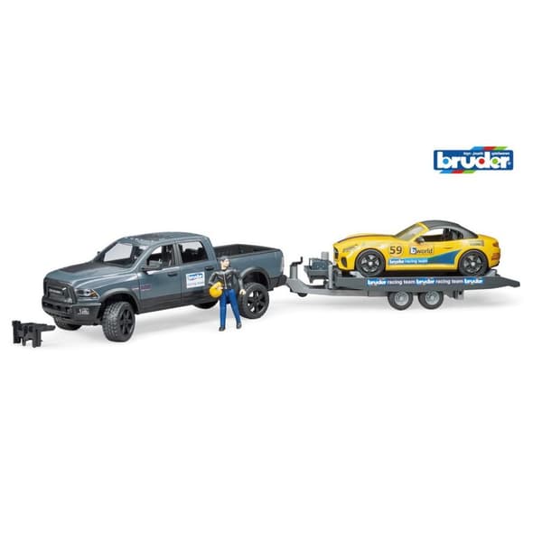 Bruder 02504 RAM Power Wagon og Roadster Bruder Racing Team + figur 1:16