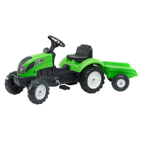 Falk Country Farmer Traktor + Trailer 123x42x53 cm Grøn
