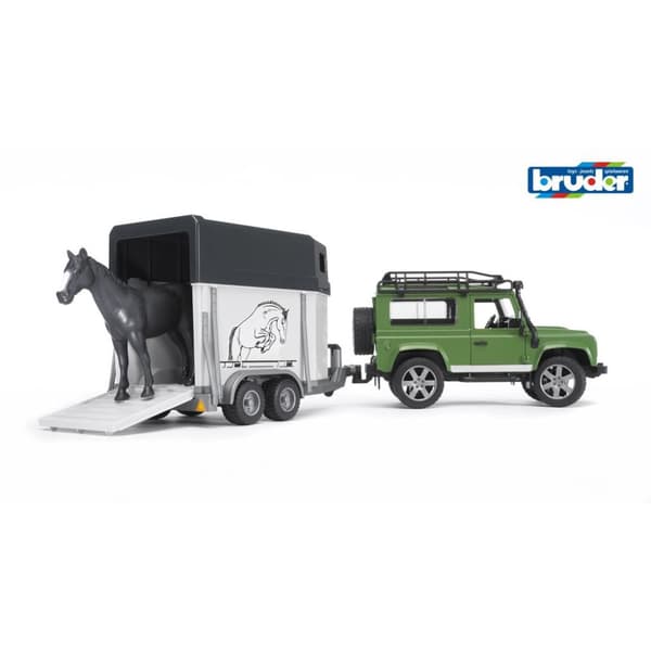 Bruder 02592 Land Rover med Hestetrailer + Hest