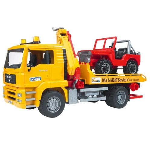 Bruder MAN TGA Bogserdragningsbil + Jeep