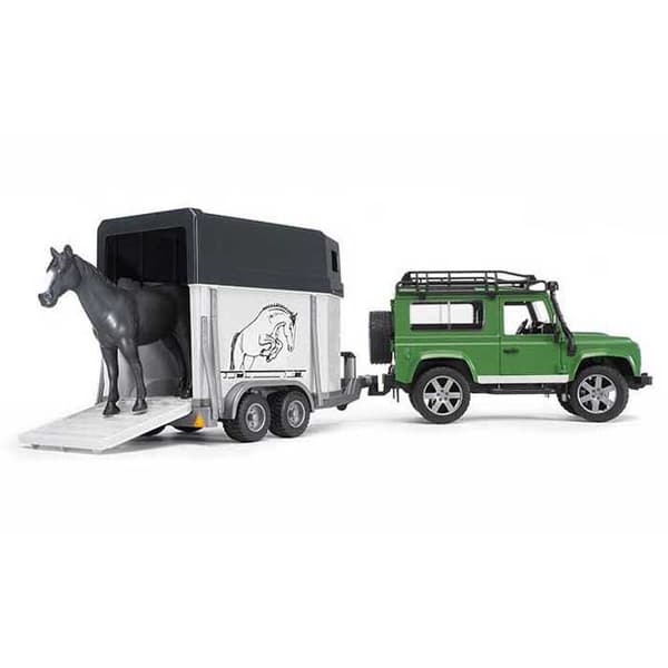Bruder Hestetransport Land Rover Defender Sw Søvfarvet
