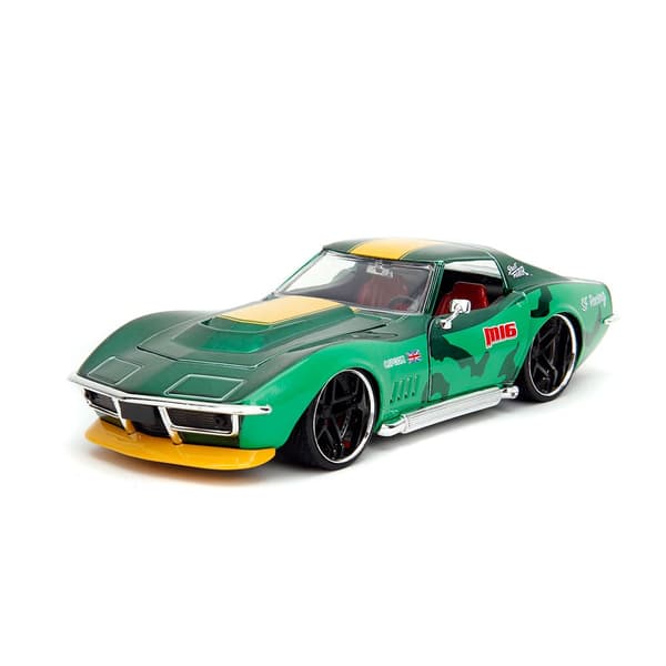 Jada Street Fighter Ii Cammy 1969 Chevrolet Corvette 1:24 Vihreä