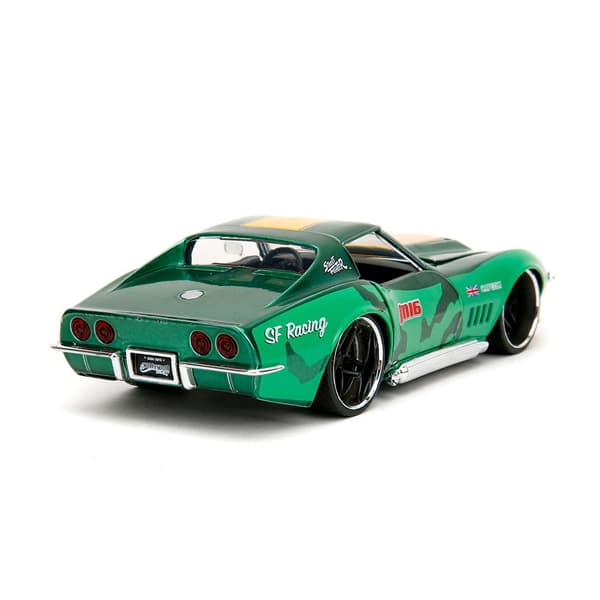 Jada Street Fighter Ii Cammy 1969 Chevrolet Corvette 1:24 Vihreä