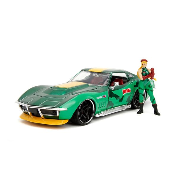 Jada Street Fighter Ii Cammy 1969 Chevrolet Corvette 1:24 Vihreä