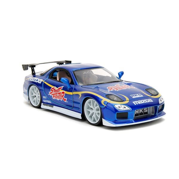 Jada Street Fighter Ii Chun-li 1993 Mazda Rx-7 1:24 Blå