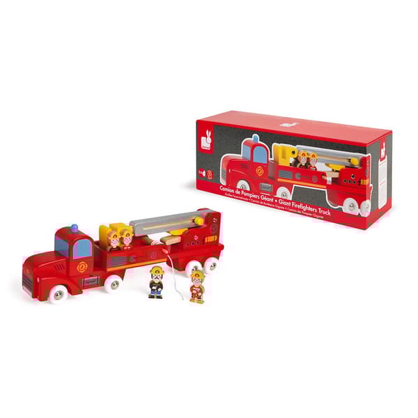 Janod Story Giant Brandmands Truck Gul,Rød 24 Months-6 Years