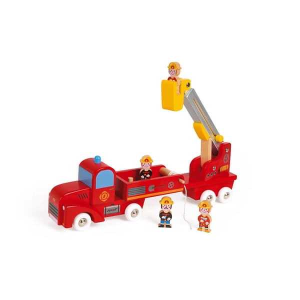 Janod Story Giant Brandmands Truck Gul,Rød 24 Months-6 Years