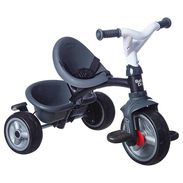 Smoby Kolmipyörä Comfort Plus Baby Driver Hopeinen