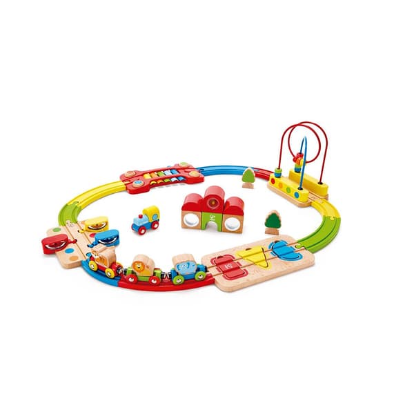 Hape Rainbow Puzzle Railway Flerfarvet