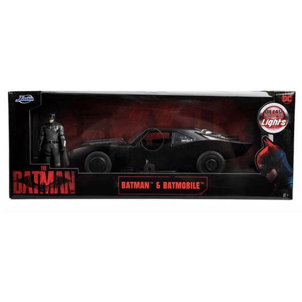 Jada Batmobo Med Lys Og Figur Metal 1:18 ´´the Batman´´ Sort