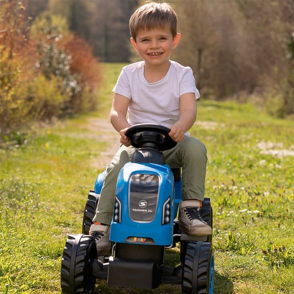 Smoby Traktor Med Trailer Farmer Xl Blå