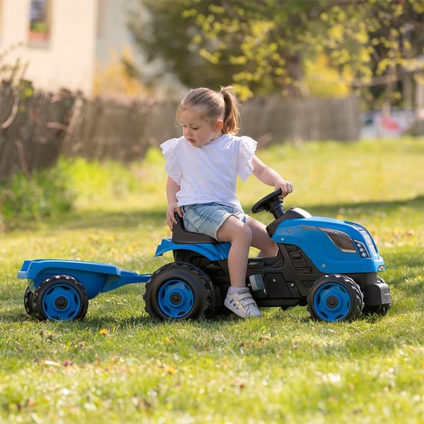 Smoby Traktor Med Trailer Farmer Xl Blå
