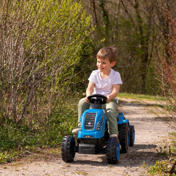 Smoby Traktor Med Trailer Farmer Xl Blå
