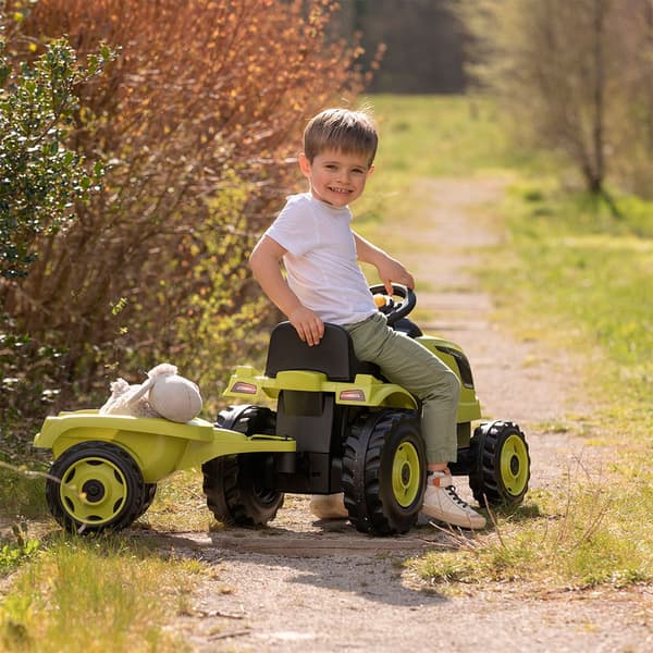 Smoby Traktor Med Trailer Farmer Xl Gul