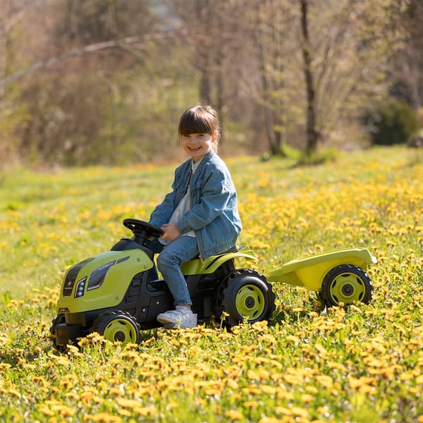 Smoby Traktor Med Trailer Farmer Xl Gul