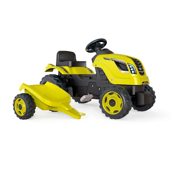 Smoby Traktor Med Trailer Farmer Xl Gul