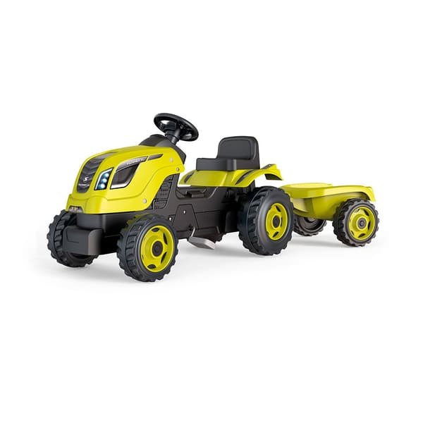 Smoby Traktor Med Trailer Farmer Xl Gul