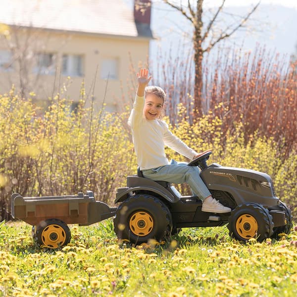 Smoby Traktor Med Släp Stronger Xxl Grå