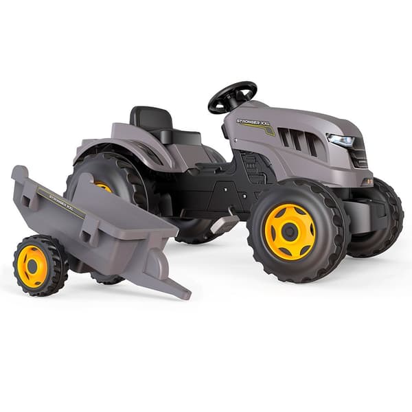Smoby Traktor Med Släp Stronger Xxl Grå