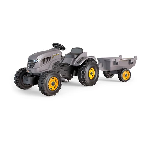 Smoby Traktor Med Släp Stronger Xxl Grå