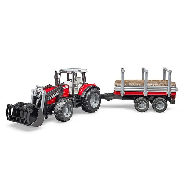 Bruder C/pisa Og Trailer Tractor Massey Ferguson 7480 02046 Søvfarvet