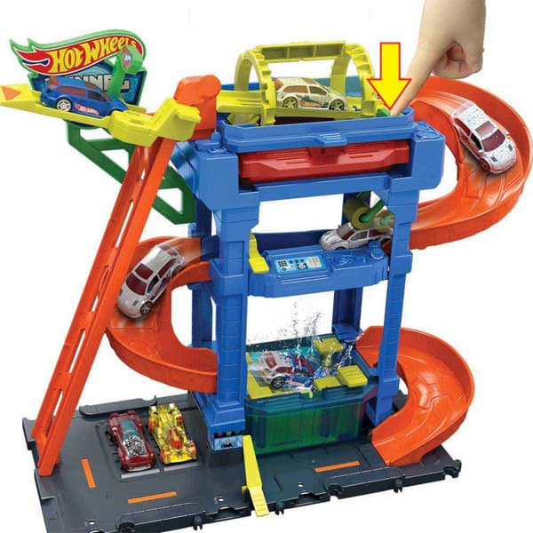 Hot Wheels Leluauton Radan Tunnelipesu Kääntyvällä Autolla City Oranssi