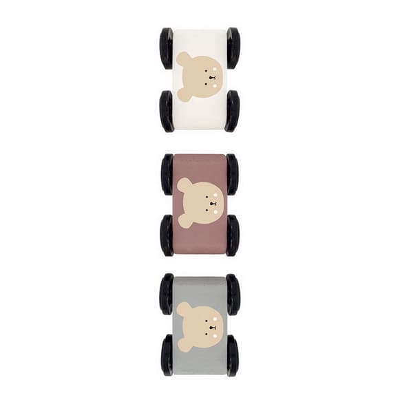 Jabadabado Bil Rulle Med Teddy 3 Biler Gylden